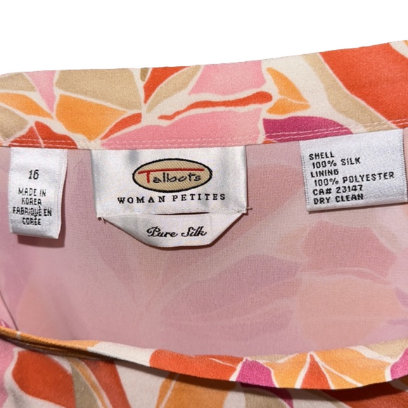 Y2K VINTAGE Talbots Ladies Silk Tropical Floral Skirt Size 16 P - Picture 6 of 8